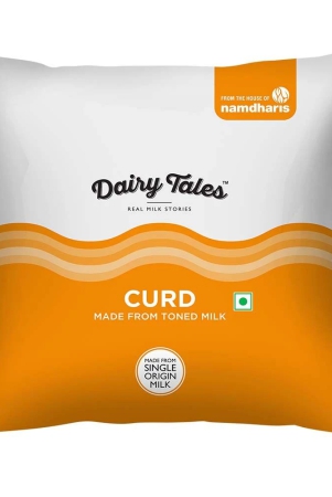 Dairy Tales Fresh Plain Pouch Curd, 500 Gm