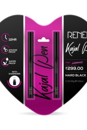 renee-kajal-pen-with-sharpener-hard-black-pack-of-2-035-g-each