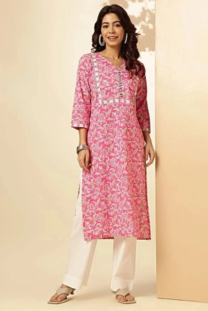 vbuyz-cotton-printed-straight-womens-kurti-pink-pack-of-1-none