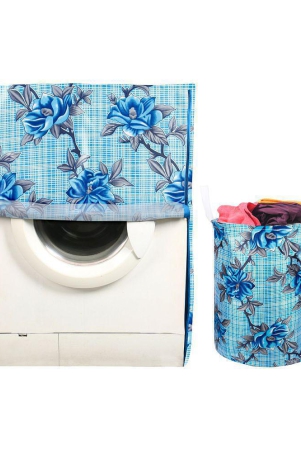 e-retailer-set-of-2-polyester-blue-washing-machine-cover-for-universal-8-kg-front-load-blue