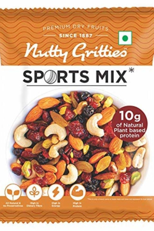 nutty-gritties-sports-mix-almonds-cashews-pistachios-cranberries-blueberries-raisins-pack-of-5-30g-each-150g