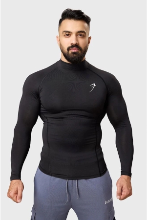 fuaark-black-polyester-slim-fit-mens-compression-t-shirt-pack-of-1-none