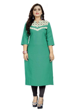 rangrasiya-sea-green-cotton-blend-womens-straight-kurti-pack-of-1-m