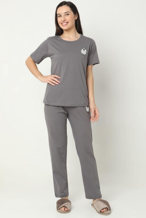 smarty-pants-grey-cotton-womens-nightwear-nightsuit-sets-pack-of-1-none