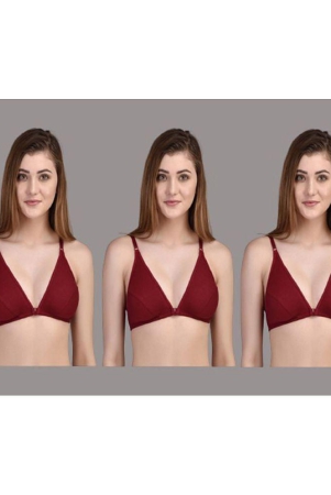 zourt-maroon-cotton-non-padded-womens-everyday-bra-pack-of-3-none