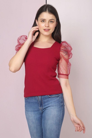 buynewtrend-maroon-cotton-blend-womens-regular-top-pack-of-1-none