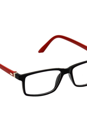 Hrinkar Trending Eyeglasses: Red and Black Rectangle Optical Spectacle Frame For Men & Women |HFRM-BK-RD-11