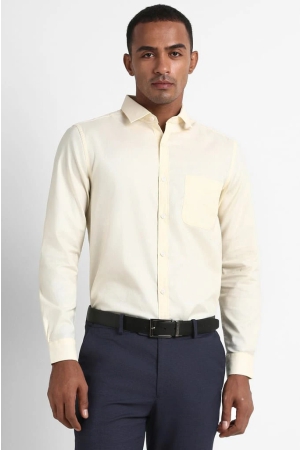 Men Yellow Slim Fit Formal Full Sleeves Formal Shirt