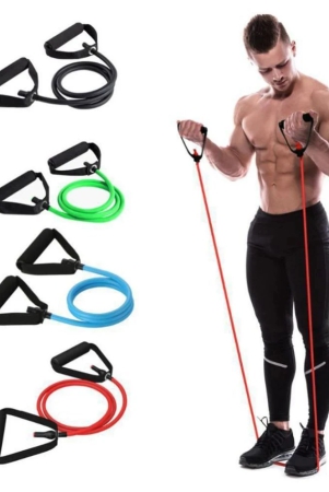 single-toning-resistance-tube-pull-rope-exercise-band-for-stretching-workout-home-gym-and-toning-with-grip-d-shaped-foam-handles-for-men-and-women-multi-color