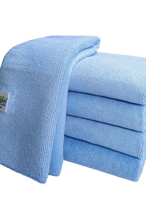 softspun-microfiber-cleaning-cloths-5pcs-40x40cms-340gsm-sky-blue-highly-absorbent-lint-and-streak-free-multi-purpose-wash-cloth-for-kitchen-car-window-stainless-steel-silverware