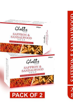 globus-naturals-saffron-sandalwood-soap-for-lighten-and-brighten-skin-bathing-bar-100-g