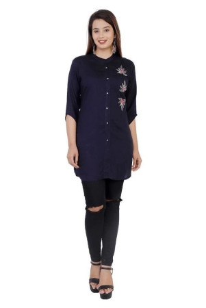 highlight-fashion-export-blue-rayon-straight-kurti-single-s