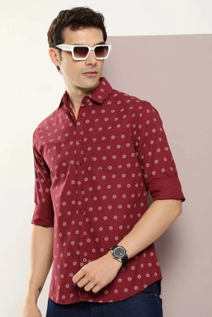 dillinger-100-cotton-regular-fit-printed-full-sleeves-mens-casual-shirt-maroon-pack-of-1-none