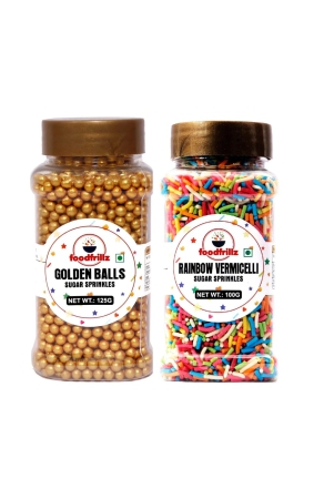 foodfrillz-golden-balls-sprinkles-125-g-rainbow-vermicelli-sprinkles-100-g-for-cake-decoration-pack-of-2