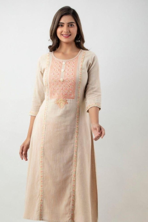 mauka-beige-cotton-womens-a-line-kurti-pack-of-1-none