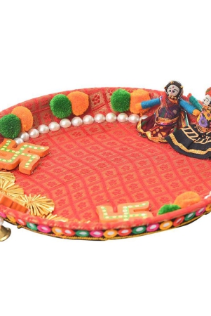 garvi-gurjari-a-gujarat-govt-enterprise-metal-puja-pair-thali-27-cm-x-27-cm