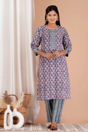 ctn-kurti-and-pant-block-print-green-xxl