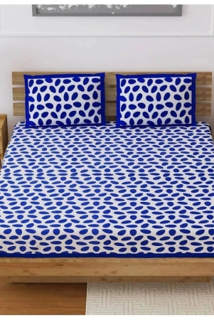 frionkandy-cotton-queen-bed-sheet-with-two-pillow-covers-blue-blue