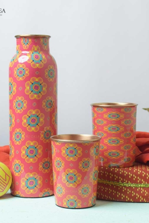 festive-crimson-print-copper-bottle-with-a-set-of-2-glasses