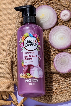 budsberries-red-onion-ginseng-anti-hair-fall-shampoo-promotes-hair-growth-no-sulphate-no-paraben-no-silicone-300ml