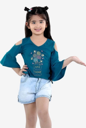 naughty-ninos-teal-cotton-girls-top-with-shorts-pack-of-1-none