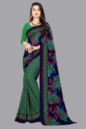 Anand Sarees - Green Georgette Saree With Blouse Piece ( Pack of 1 ) - Green