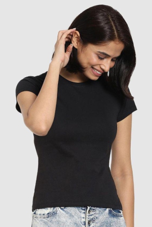 bewakoof-black-cotton-regular-fit-womens-t-shirt-pack-of-1-none