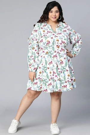 oxolloxo-white-plus-size-floral-satin-a-line-dress