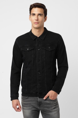 UrbanMark Men Regular Fit Denim Jacket-Black - None