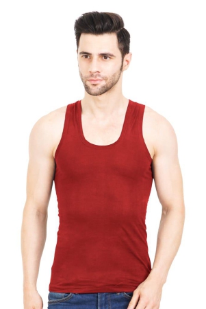 NRG Mens Sleeveless Colour Cotton Vest  ( Pack of 1 Red ) G23