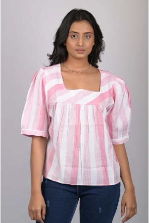 top-for-women-stylish-and-trending-printed-cotton-light-pink-striped-top-with-square-neck-otl-tps1075-pink-l