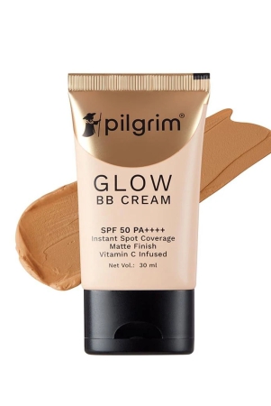 pilgrim-bb-cream-for-women-with-niacinamide-hyaluronic-acid-vitamin-c-matte-finish-instant-spot-coverage-with-spf-50-pa-all-skin-types-the-beige-glow-the-almond-glow-the-honey-glow