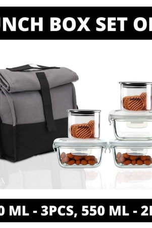 femora-borosilicate-glass-air-tight-microwave-safe-lunch-box-lunch-box-for-office-with-bag-set-of-5