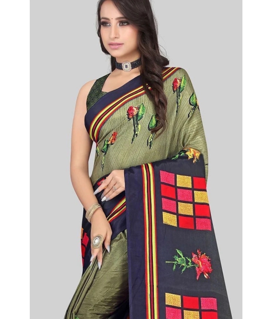 LEELAVATI - Green Crepe Saree With Blouse Piece ( Pack of 1 ) - Green