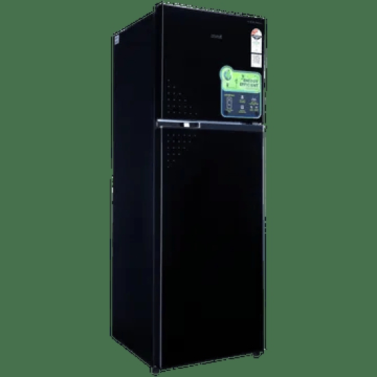 Croma 274 Litres 3 Star Frost Free Double Door Convertible Refrigerator with Inverter Technology (Black Uniglass)