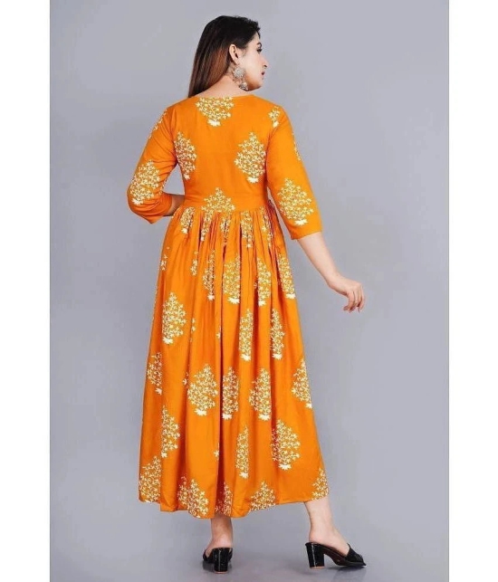 SIPET - Mustard Rayon Womens Anarkali Kurti ( Pack of 1 ) - None