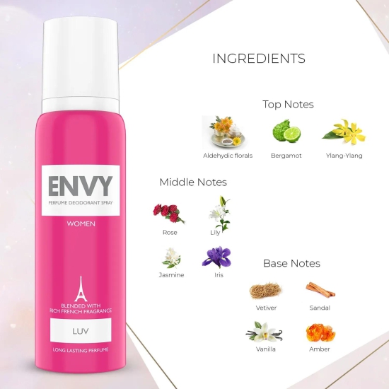 Envy Deodorant Combo Luv+Blush+Kiss+Pout 120ml*4