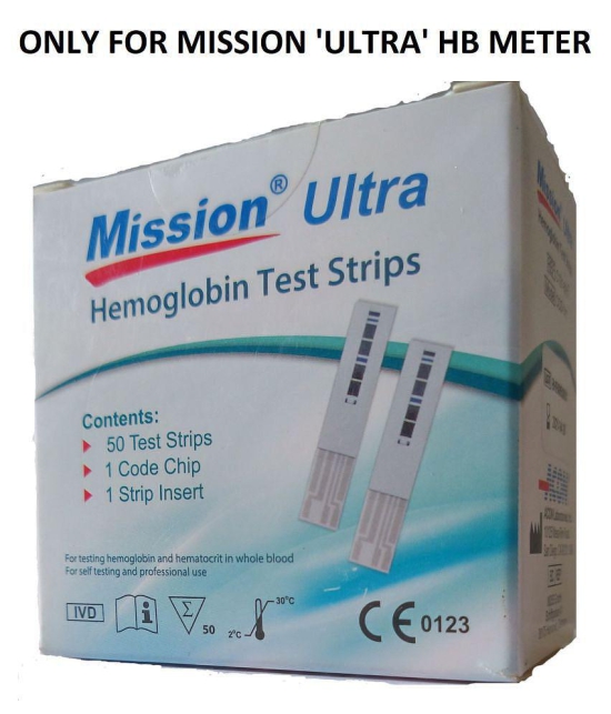 Mission ULTRA HB 50 Hemoglobin Strips Expiry: April 2021