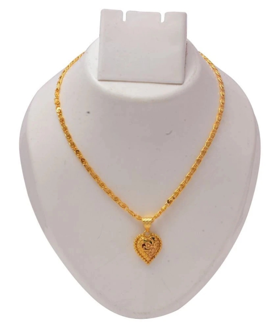 Jewar Mandi New Design Gold Plated Locket/Pendant with Link Chain Daily use for Men, Women & Girls, Boys - Golden