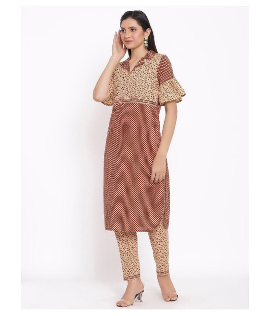 FabbibaPrints Cotton Kurti With Pants - Stitched Suit - S