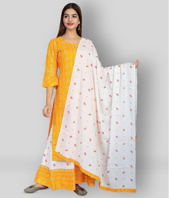 Lee Moda - Yellow Straight Rayon Womens Stitched Salwar Suit ( Pack of 1 ) - XXL