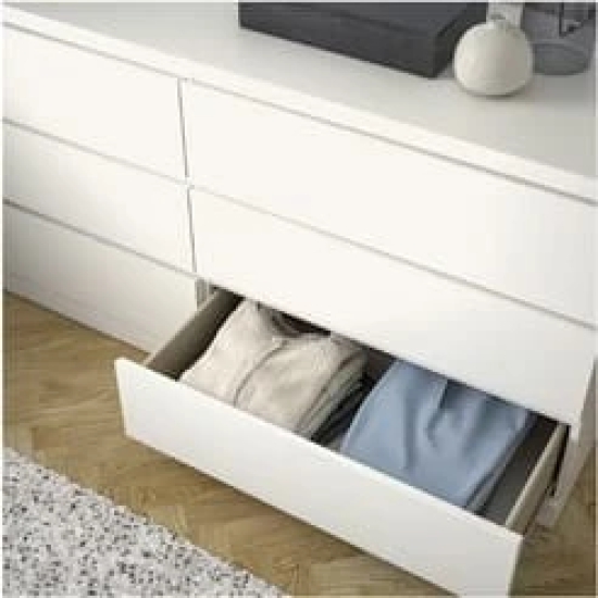 SAHIRAM CHOUDHARY ; MALM Chest of 6 drawers, white Sideboard Cabinet for Stylish Living Rooms and Bedrooms. Ideal Home Storage Solution & Decor Accent