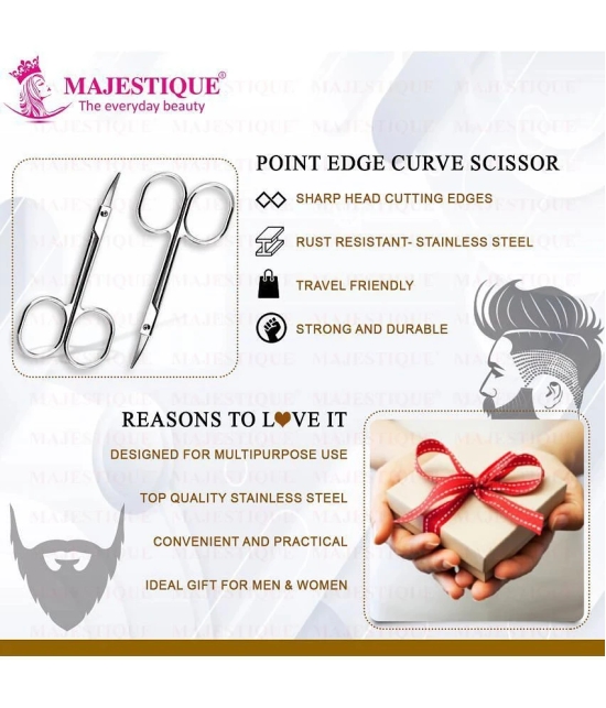 Majestique Professional Cuticle Scissors FC43 Use as Fingernails, Shaving Scissors, Moustache - 3Pcs