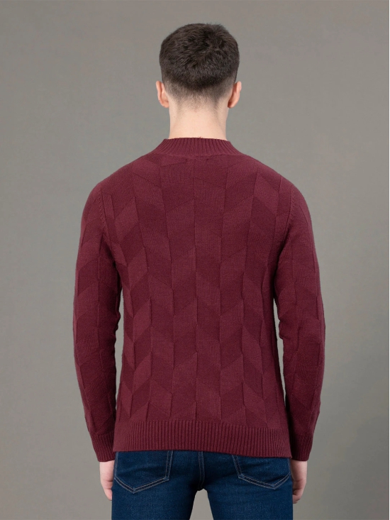 RedTape Mock Neck Pattern Sweater for Men | Ultimate Comfort