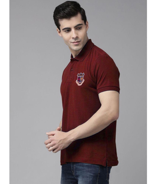 ADORATE - Maroon Cotton Blend Regular Fit Mens Polo T Shirt ( Pack of 1 ) - None