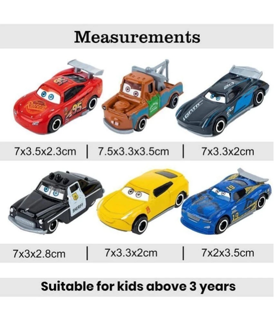 Metal Die Cast Small Metal Movie Vehicles Cars,Multicolour, 6-Pack - Multi-Color