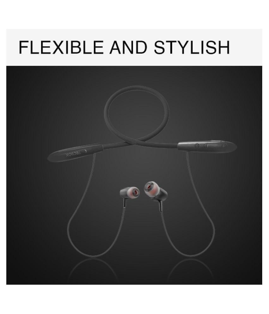 Tecsox TecBand Pro Neckband In Ear Bluetooth Neckband 20 Hours Playback IPX5(Splash & Sweat Proof) Powerfull bass -Bluetooth V 5.1 Black