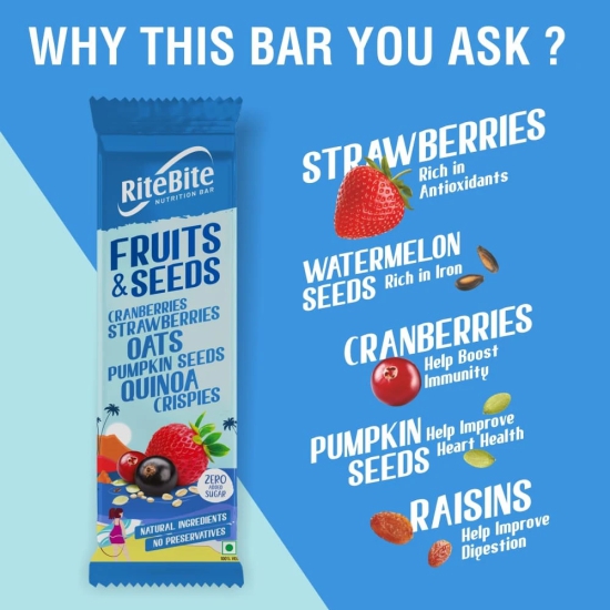 RiteBite Fruits  Seeds Bar-PACK OF 6