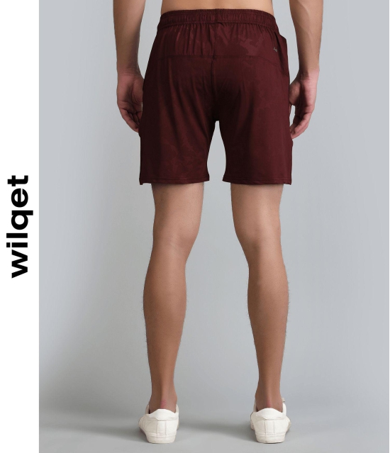 Mens Running Shorts in Embossed-Mehroon / XL