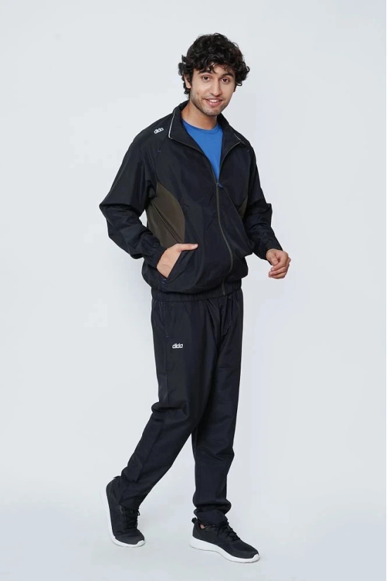 Dida Sportswear Black Polyester Regular Fit Colorblock Mens Sports Tracksuit ( Pack of 1 ) - None